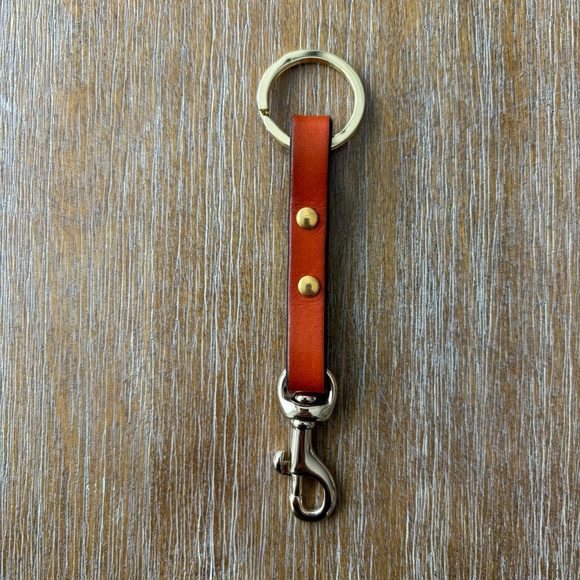 Leather Keychain - Tangerine Colour - Picture 4 of 4